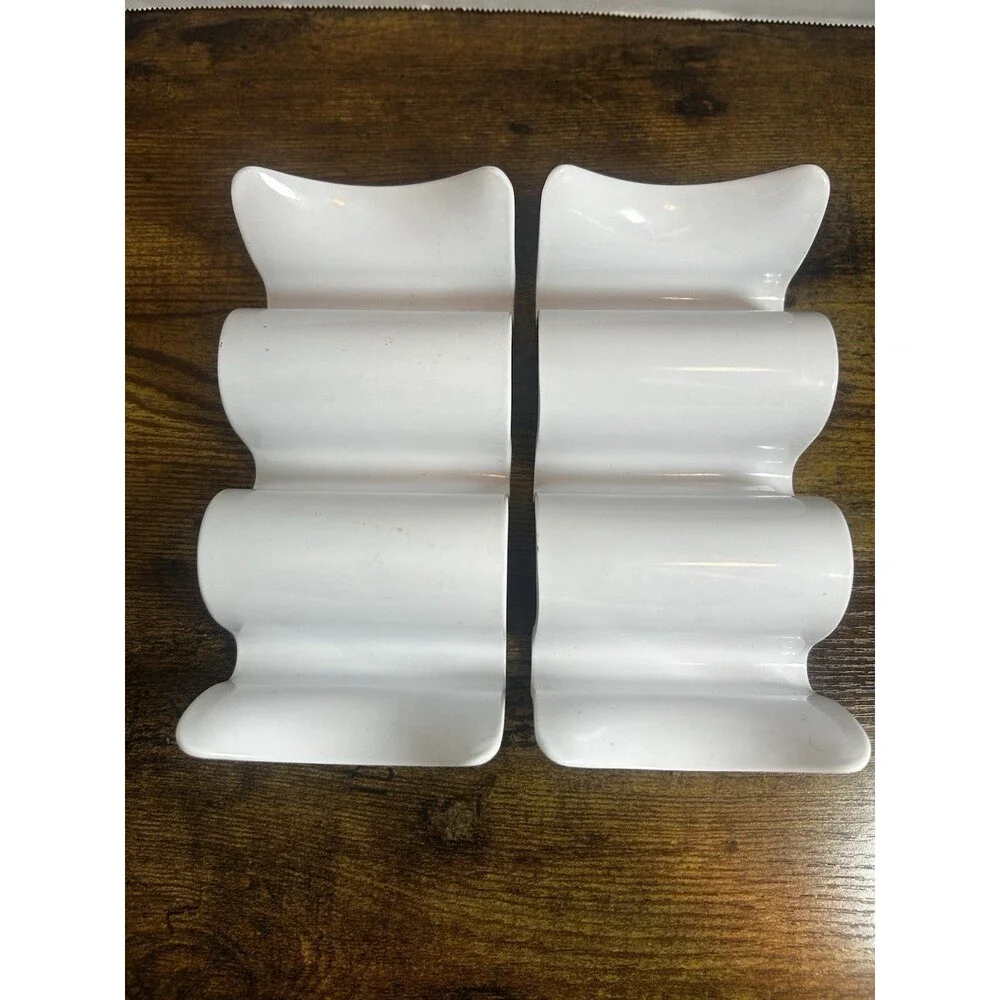 Colorful Reversible Plastic Taco Holders Set of 2 Holds 2 or 3 Tacos Multicolor